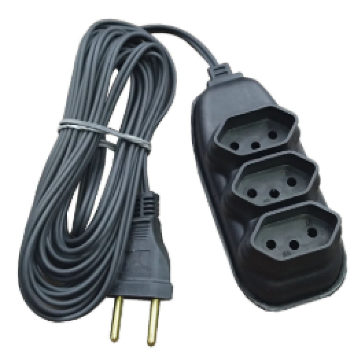 Extensão  Elétrica com 3 PLUGS 10A   5 metros Eletro G3