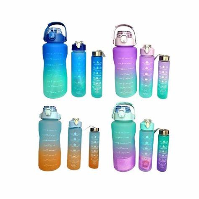 GARRAFA PLASTICA KIT COM 3 
