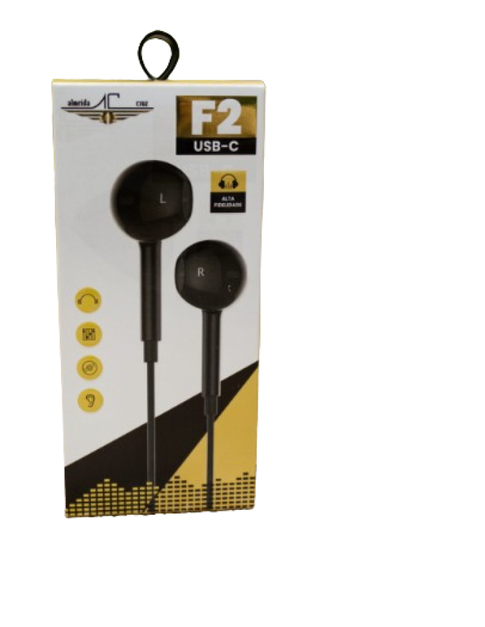 Fone de Ouvido USB-C 1,2 Metros Almeida Cruz - Modelo F2